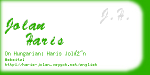 jolan haris business card